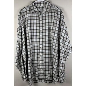 Peter Millar Plaid Button Down Shirt Long Sleeve Casual Dress Cotton,‎ Men's XXL